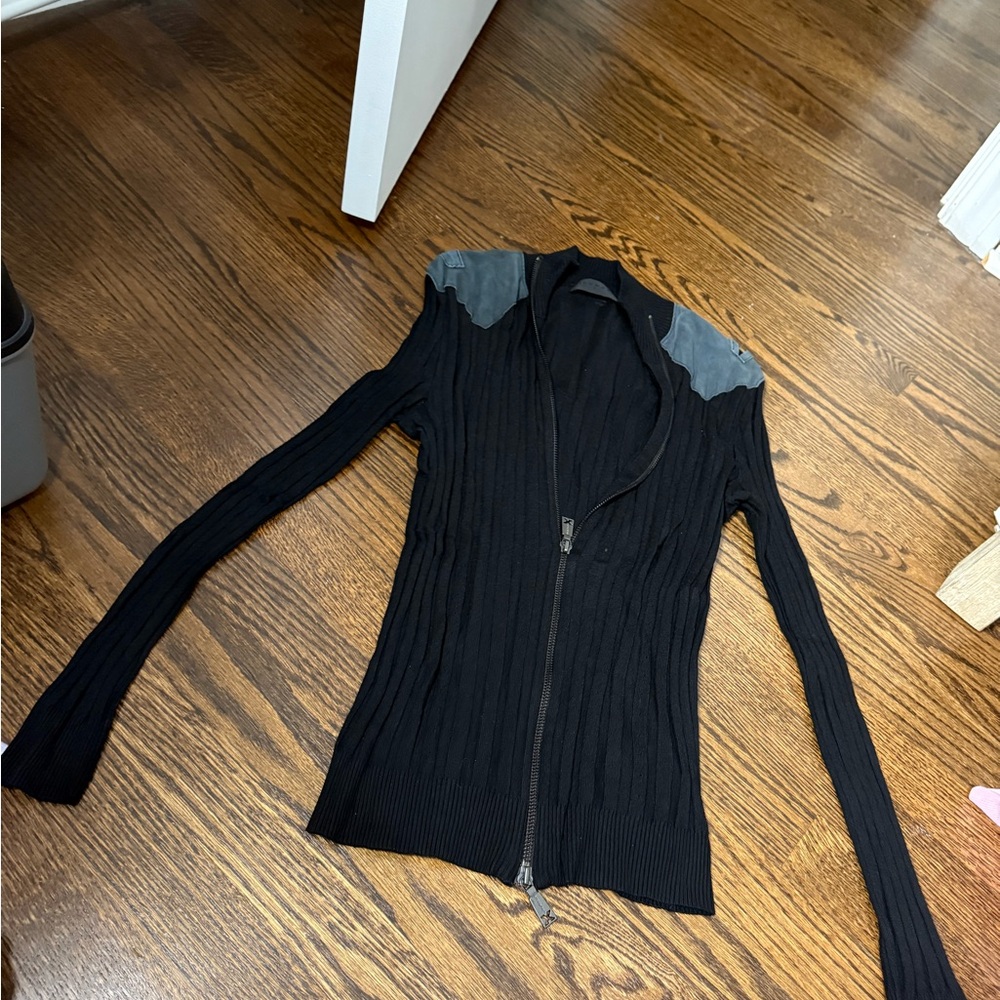 Richmond X Black and Gray Zip Up Sweater
